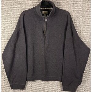 Solitude Quarter Zip Pullover Sweatshirt XL Gray Vintage Y2K Cotton Ribbed Knit